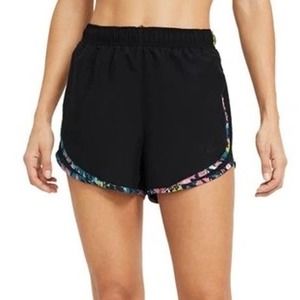 Nike Black Athletic Shorts with Multicolor Trim